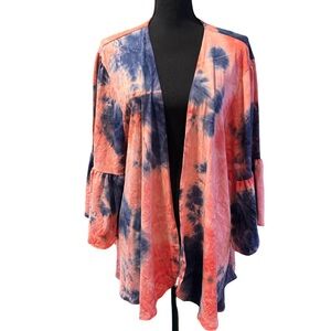 Tie-Dye Open Front Cardigan